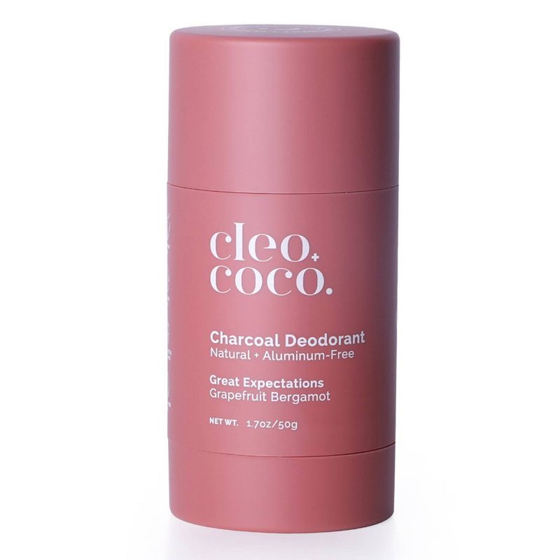 cleo+coco. Natural Charcoal Deodorant For Men and Women - Aluminum Free -Grapefruit Bergamot - 1.7oz, 1 of 14