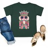 Pink and Teal Nutcracker Patchwork Print - Youth Short Sleeve Graphic T-Shirt and Toddler Short Sleeve Graphic T-Shirt - 3 of 4