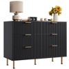 Fluted 6 Drawer Storage Dresser, Tall Modern Chest with Ample Deep Drawers and Wide Top - 4 of 4
