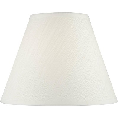 Springcrest White Crepe Paper Medium Empire Lamp Shade 7" Top x 14" Bottom x 11" Slant x 11" High (Spider) Replacement with Harp and Finial