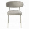 Royal Hampton Side Dining Chair Set of 2, Light Gray Fabric, White Metal Frame - 3 of 4