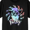 Furby (Retro) Spiral Rainbow Threshold Furby Image On Black Adult Crew Neck Short Sleeve T-shirt - 2 of 4