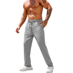 COOFANDY Men's Cotton Sweatpants Open Bottom Lounge Pants with Pockets - 1 of 4
