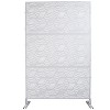 CAVINAS Patio Decorative Screen Metal Fence Privacy Screen with Striped Rhombus Pattern for Outside and Garden, 76" H×48" W - 4 of 4