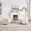 Velvet 360° Swivel Pumpkin Accent Chair with Wood Base and High-Density Foam, Easy Assembly for Living Room, Bedroom - 3 of 4