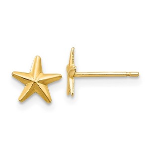 Black Bow Jewelry 6mm Polished Nautical Star Post Earrings in 14k Yellow Gold - 1 of 4