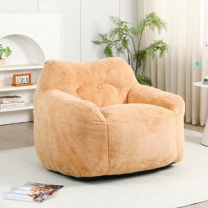 Airsurfer Bean Bag Chair with Armrests, Stuffed with High-Density Foam, Comfy Lazy Sofa for Adults in Living Room - 1 of 4