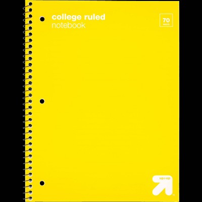 College Ruled Yellow 1 Subject Flexible Plastic Cover Spiral Notebook - up&up&trade;