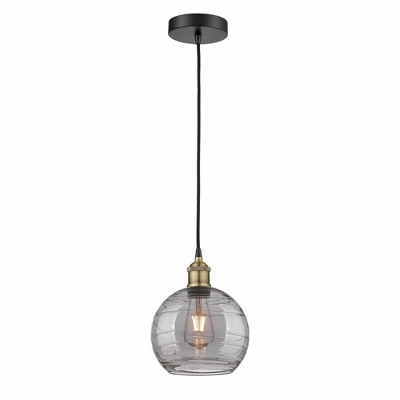 Athens Deco Swirl - 1 Light Mini Pendant In Industrial Style-10.75 Inches Tall and 8 Inches Wide