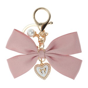 Unique Bargains Fabric Bow Handbag Charms Keychains 1 Pc - 1 of 4
