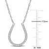 EVERLY JEWELRY | Yellow Silver 1/6ct TDW Diamond Horseshoe Pendant with Chain - 3 of 4