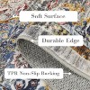 Washable Runner Rug, Vintage Oriental Floral Entryway Rug, Soft Non-Slip Faux Wool, Low Pile for Hallway, Bedroom, Kitchen, Laundry - 3 of 4