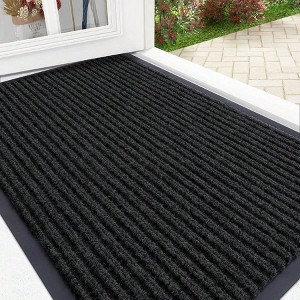 Front Door Indoor Outdoor Entrance Waterproof Heavy Duty Doormat Fade Resistant Low Profile Easy Clean Black 35x23 Mat - 1 of 4