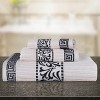 100% Cotton Medium Weight Floral Infinity Trim 3 Piece Bathroom Towel Set by Blue Nile Mills - 2 of 4