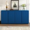 63.1"W Retro 4-Door Sideboard with Large Storage Space, Ash Veneer Cabinet with Adjustable Shelves 4B - ModernLuxe - 2 of 4
