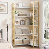Corner Bookshelf 72" L Shaped Bookcase,5 Tier Bookshelf, Large Bookcases with Beaded Design - 2 of 4