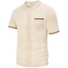 Men's See Through Short Sleeve Knit Shirt Lapel Collar Stretch Lightweight Polo Shirts - 2 of 4