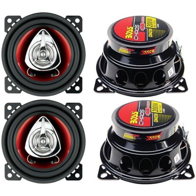 BOSS CH4220 4" 2-Way 400W Car Audio Coaxial Speakers Stereo Red 4 Ohm
