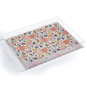 alison janssen Tropical Coral Floral 15.5" x 12" Acrylic Tray - Deny Designs - 1 of 4