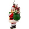 Kurt Adler Pre-lit LED Glass Ornament for Christmas Tree, USB-Powered Santa With Gift Bag - 4 of 4