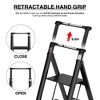 4 Step Ladder, Folding Step Stool With Anti-Slip Wide Pedal & Retractable Handgrip, 300lbs Capacity Aluminum Step Ladder For Home Office - 4 of 4