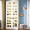 Lantine 76" Tall Shoe Cabinet with Doors and Led Lights, 9-Tier Wooden Shoe Rack Organizer with Adjustable Shelves, for Living Room, White - 3 of 4