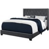 Monarch Specialties Bed Queen Size Platform Bedroom Frame Upholstered Velvet Wood Legs Grey Chrome Transitional - 3 of 4