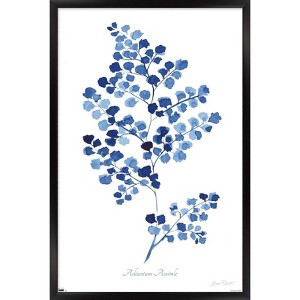 Trends International Jean Plout - Indigo Botanical Adiantum Assimle Framed Wall Poster Prints - 1 of 4