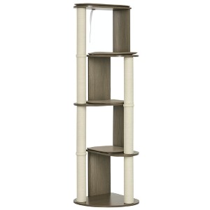65" Corner Modern Cat Tree Tall for Climbing, Large Multilevel Cat Tower with Scratching Posts, Small-Fit Kitten Tower with Sisal - 1 of 4