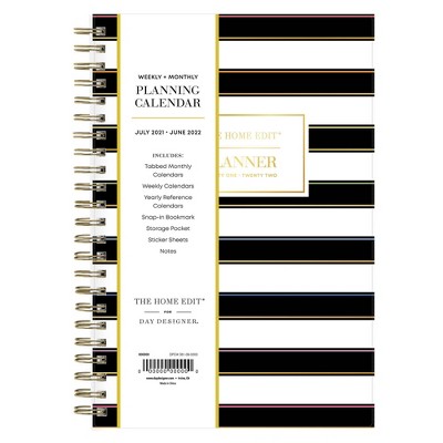 2021-22 Academic Planner 5" x 8" Flexible Cover Weekly/Monthly Wirebound Roy G Biv - The Home Edit