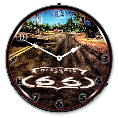 Collectable Sign & Clock | The Mother Road LED Wall Clock Retro/Vintage, Lighted