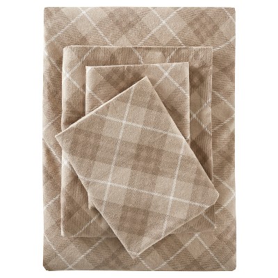 Inverness Angle Flannel Sheet Set (Queen) Tan