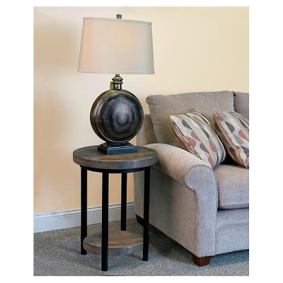 round end table with lamp