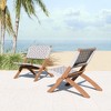 Lounge Chair Multicolor – 29.1"H Solid Acacia Wood Frame with Synthetic Rattan Weave, Modern Outdoor Seating By Zuo Modern - 4 of 4