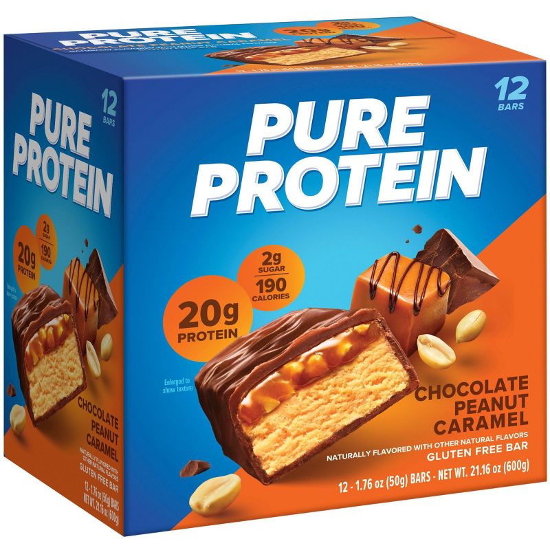 Pure Protein 20g Protein Bar - Chocolate Peanut Caramel - 12ct, 5 of 8