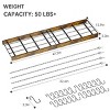 SEVOBAL Island Cookware Hanging Pot Rack Ceiling Mount Organizer 24 Hooks Pots Pans Storage Kitchen Easy Assembly, Brown, 23.79"*4.88"*3" - 3 of 4