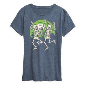 Women's - Instant Message - Dancing Skeletons Short Sleeve Graphic T-Shirt - 1 of 4
