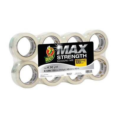 Duck 8pk 1.88" x 54.6yd Max Strength Packing Tape Clear
