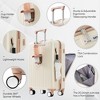 2pc/3pc/4pc ABS Hard Shell Luggage Sets, Front Opening Suitcase with USB Port, Cup Holder and Spinner Wheels 4W -ModernLuxe - 4 of 4