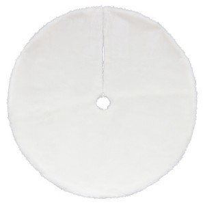 Northlight 48" White Plush Solid Round Christmas Tree Skirt - 1 of 3