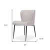 HomeRoots Gray and Black Upholstered Fabric And Metal Wing Back Dining Side Chair - 3 of 4