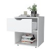Vynxaria Modern 1-Drawer 1-Shelf Nightstand - White, Spacious Drawer (4"x13.6"x11.2"), Open Shelf (9.5"x15.8"x13.8"), Quality Manufactured Wood - 2 of 4