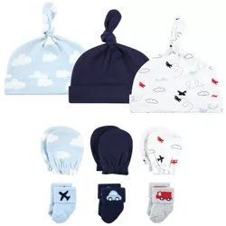 Hudson Baby Infant Boy Caps, Mittens and Socks Set, Transportation, 0-6 Months