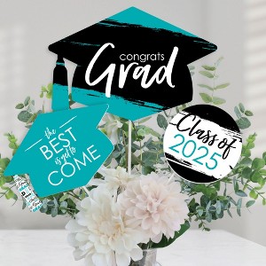 Big Dot of Happiness Teal 2025 Graduation Party Centerpiece Sticks - Table Toppers - Set of 15 - 1 of 4