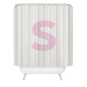 Deny Designs April Lane Art Block Monogram Shower Curtain - 1 of 3