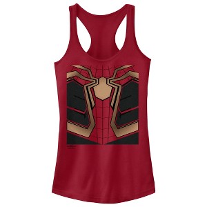 Juniors Womens Marvel Spider-Man: No Way Home Iron Suit Racerback Tank Top - 1 of 4