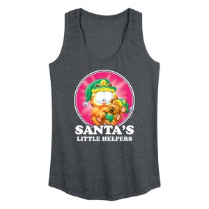 Women's - Garfield - Santas Little Helpers Graphic Racerback Tank - 1 of 4