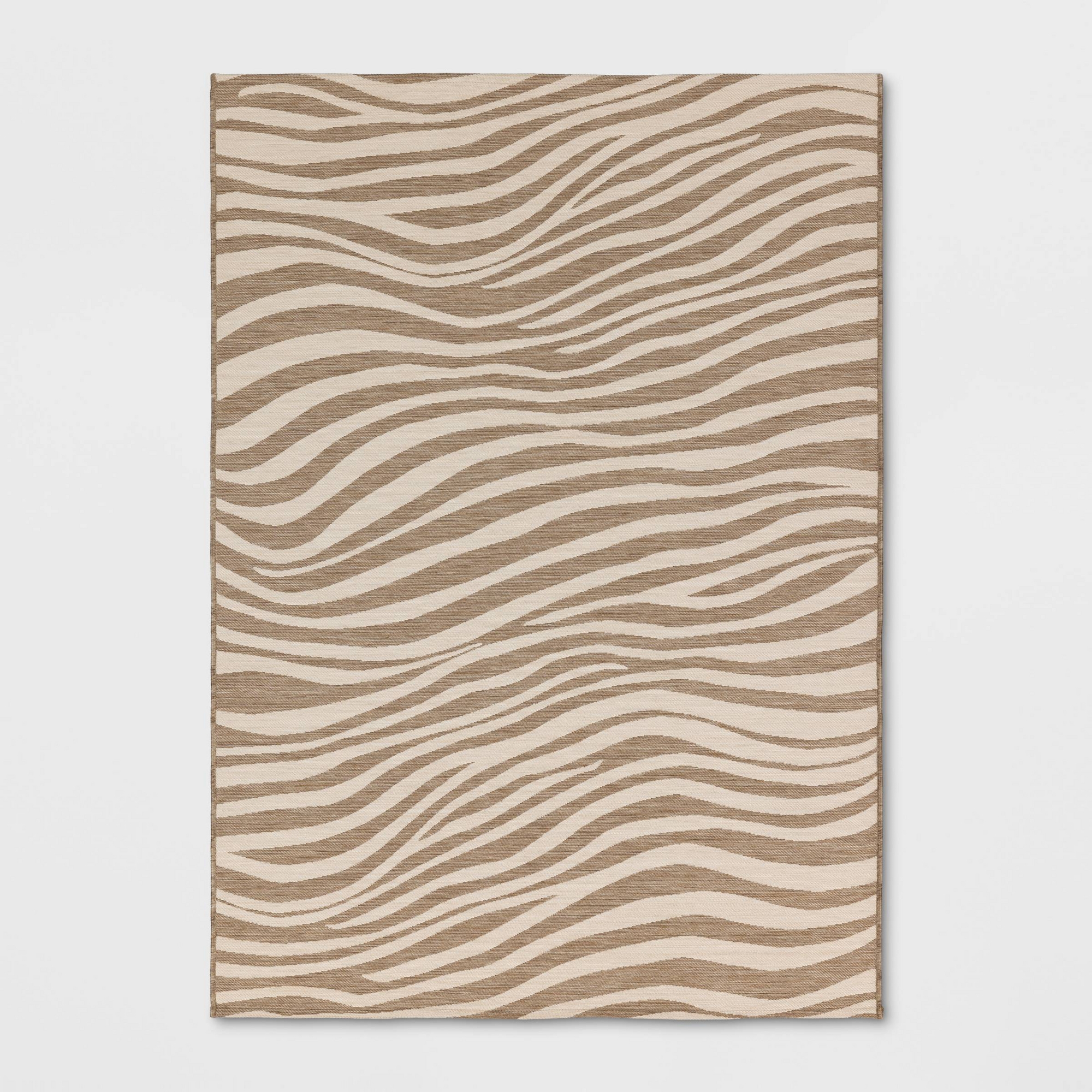 5'x7' Wavy Lines Outdoor Outdoor Area Rug Beige/Natural Brown - Threshold™
