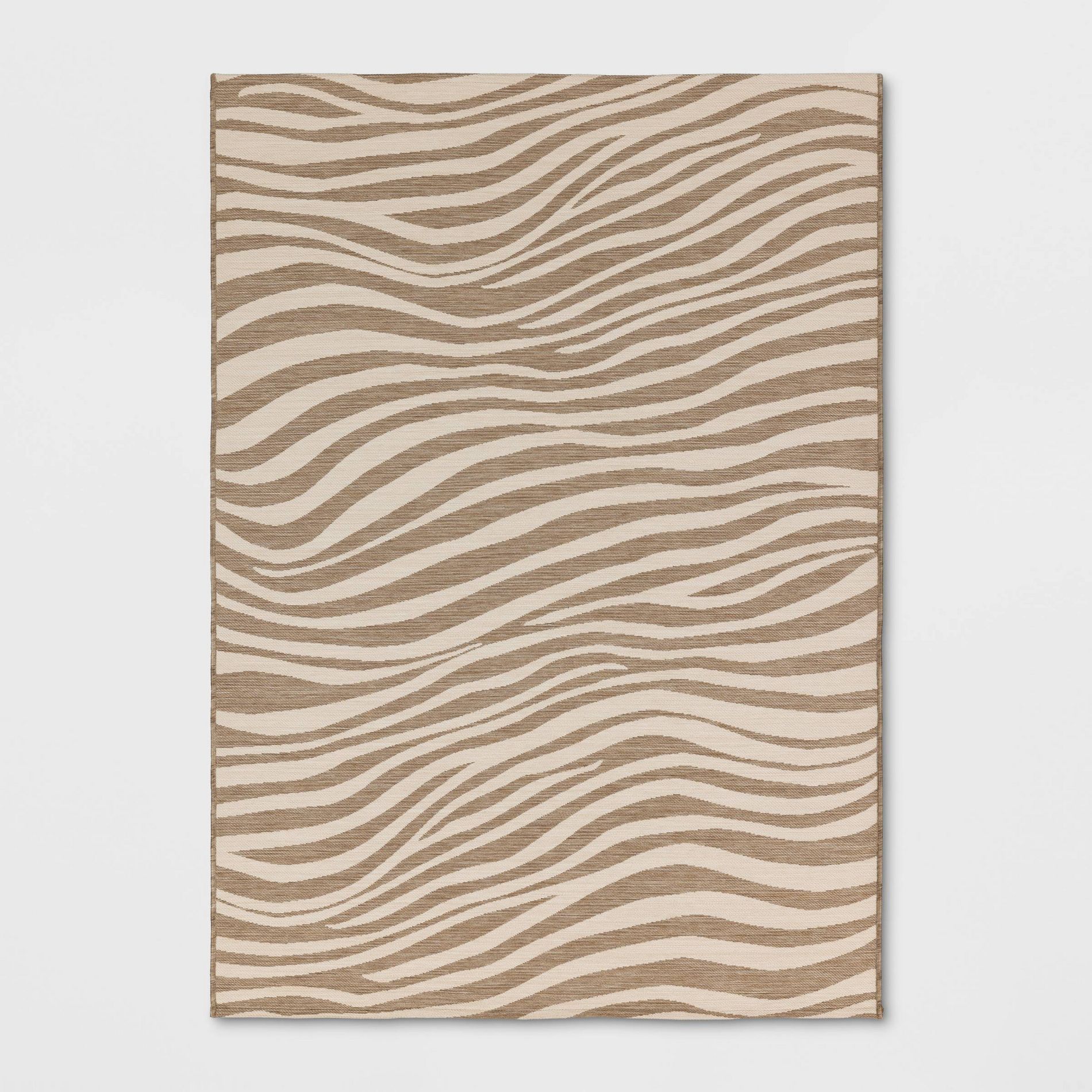 5'x7' Wavy Lines Outdoor Area Rug Beige/Natural Brown - Threshold™