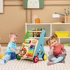 Safstar Baby Push Walker, Wooden Infant Walker Activity Center with Shape Sorter, Push Toys for Babies Learning to Walk, Gift for Boys and Girls - 2 of 4